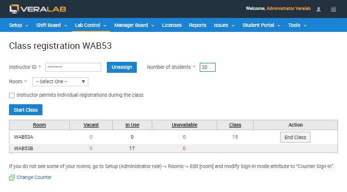 class registrations